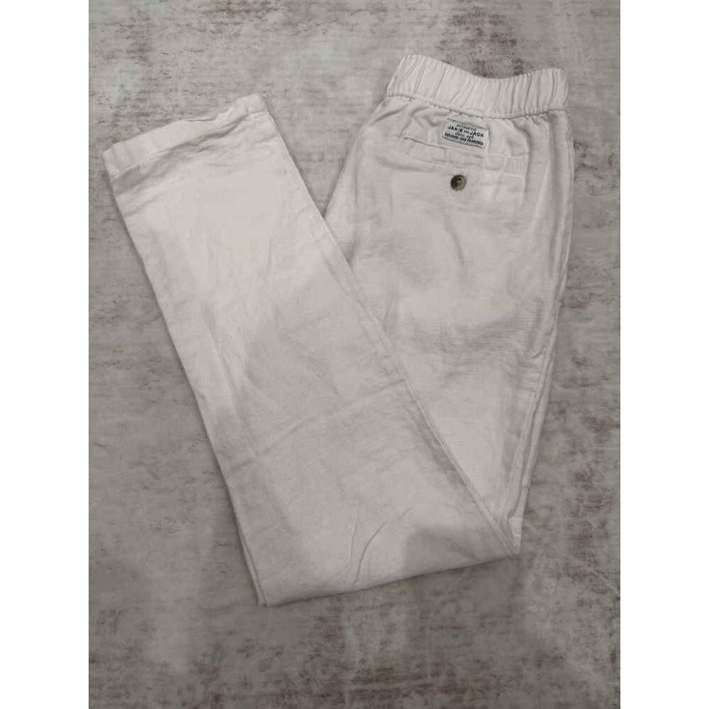 🏖️ Janie and Jack White Linen Blend Pull-On Dress Pants Trousers Size 8